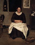 Antonio Puga Old Woman Seated USA oil painting artist